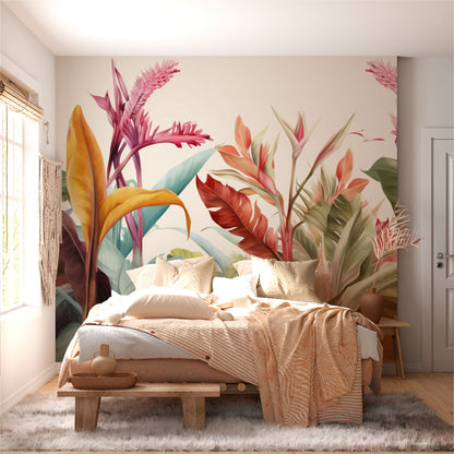 Mural Hojas Tropicales Coloridas - MT447