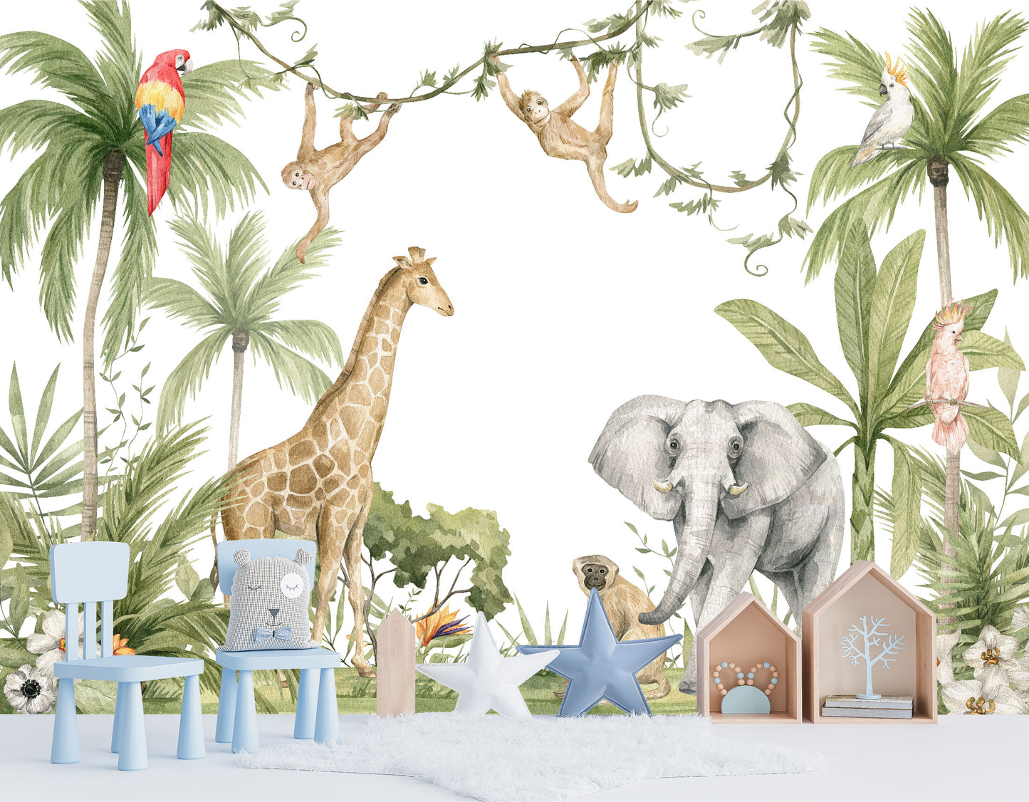 Mural Selva Tropical con Animales - MI035