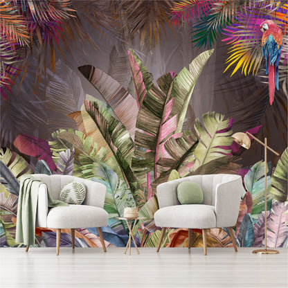 Mural Hojas Tropicales Coloridas  - MT437