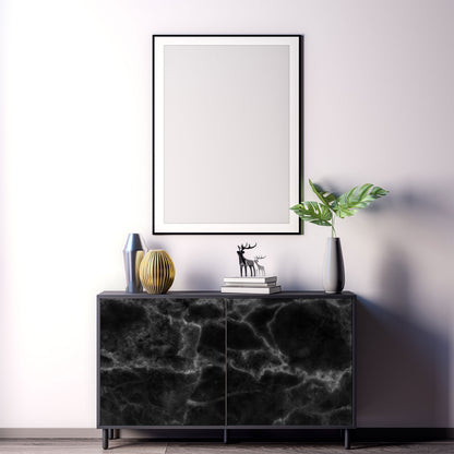 Vinilo Autoadhesivo Simil Marmol Negro - MM002