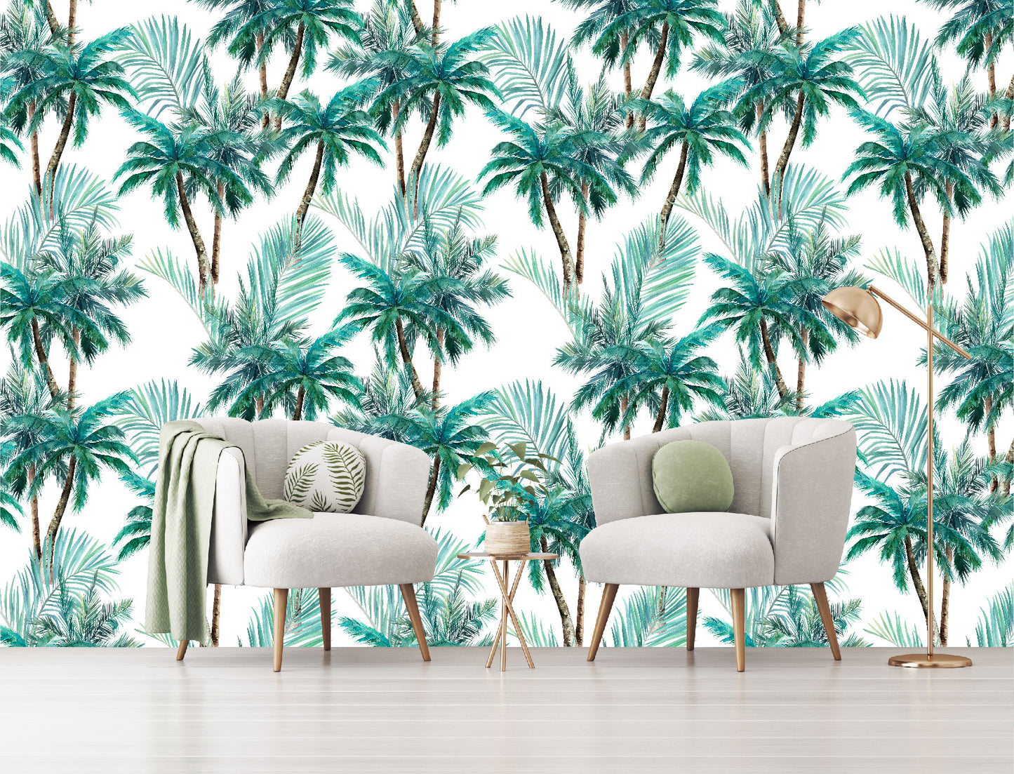 Mural Hojas con Palmeras Tropicales - MT117