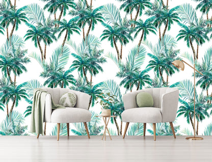 Mural Hojas con Palmeras Tropicales - MT117