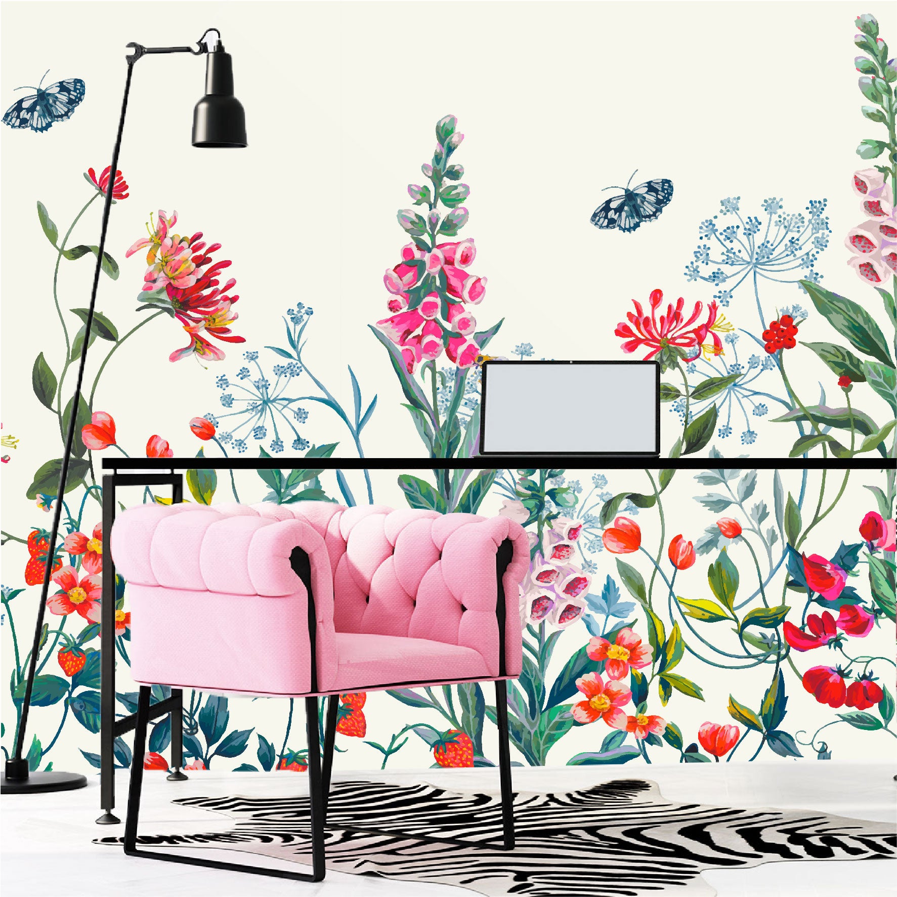 Mural Flores Botanicas Acuareladas - MT404