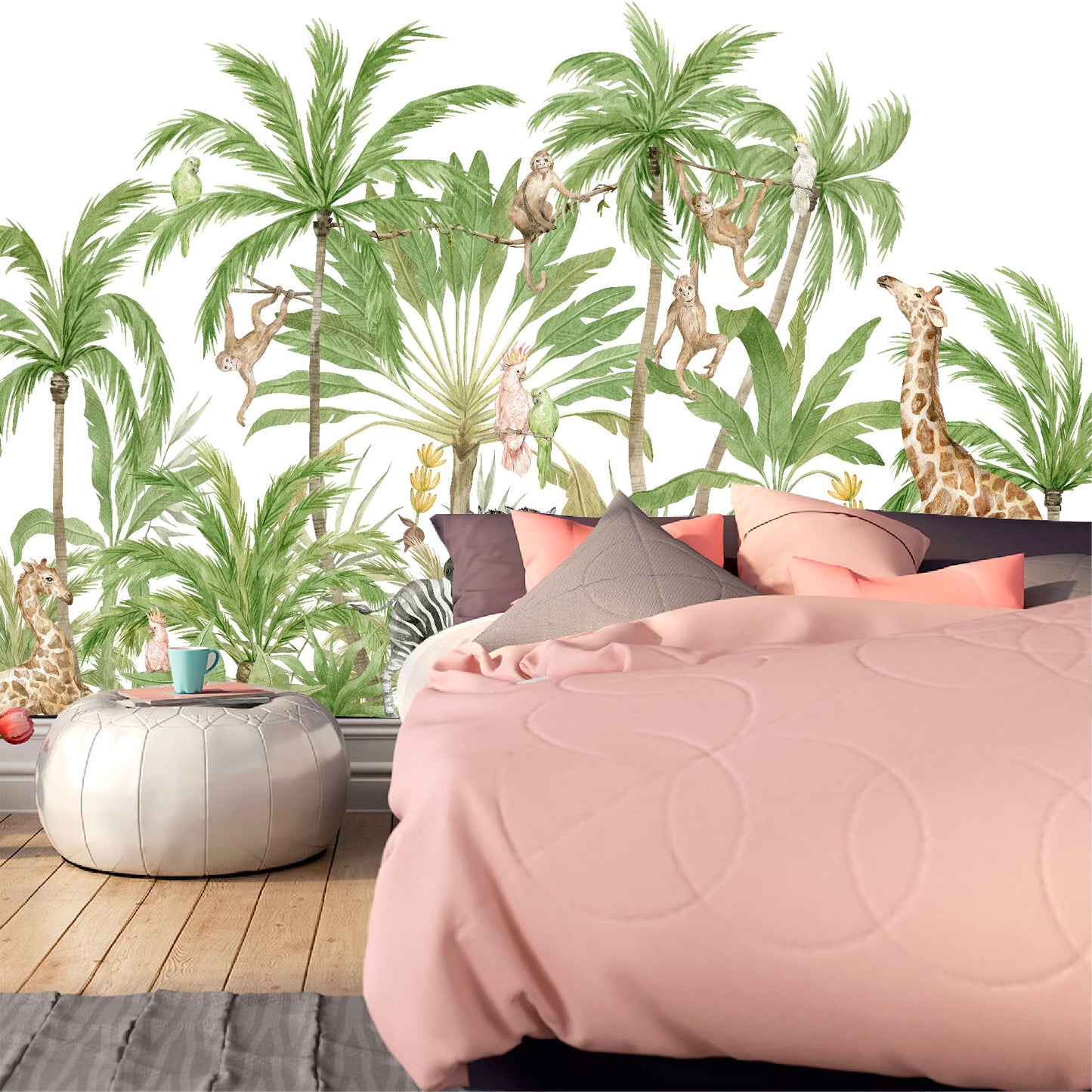 Mural Jungla Tropical con Animales - MT485