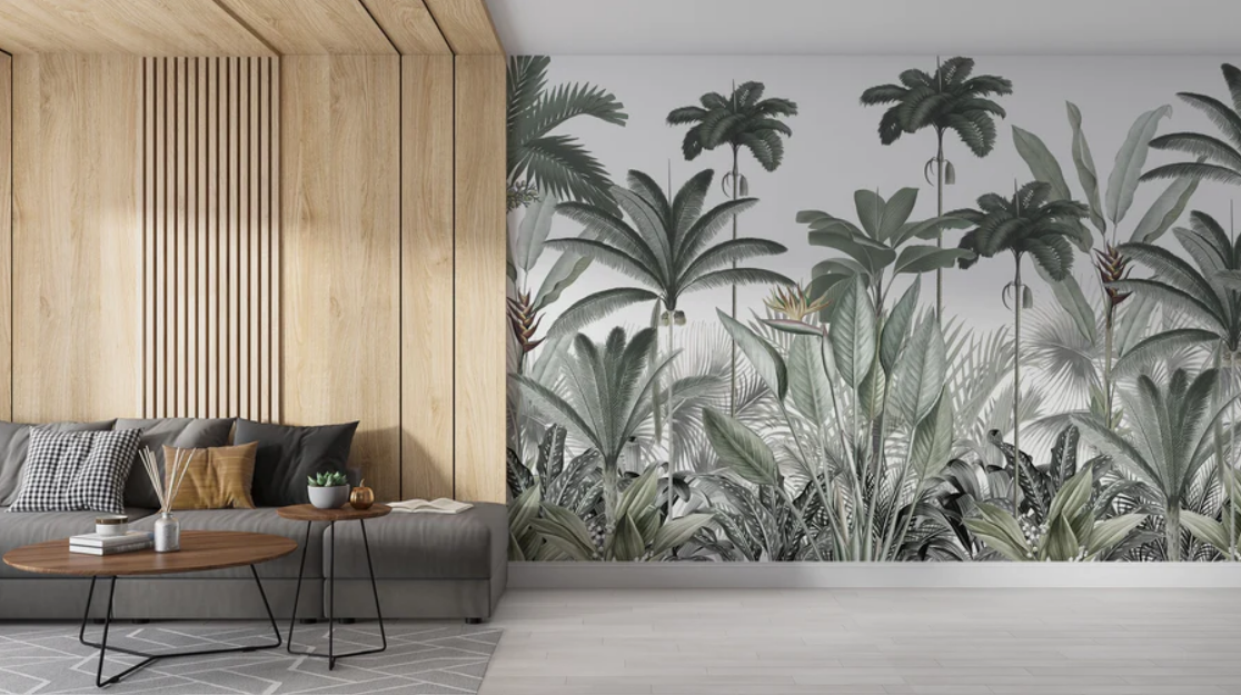 Mural palmeras y hojas tropicales - MT390