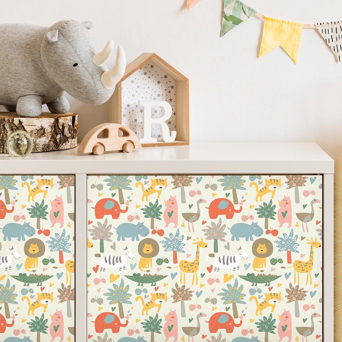 Vinilo para Muebles Animales Tropicales Felices - MI109