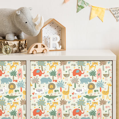 Vinilo para Muebles Animales Tropicales Felices - MI109