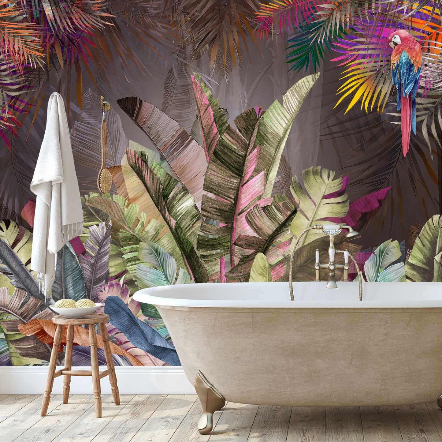 Mural Hojas Tropicales Coloridas  - MT437