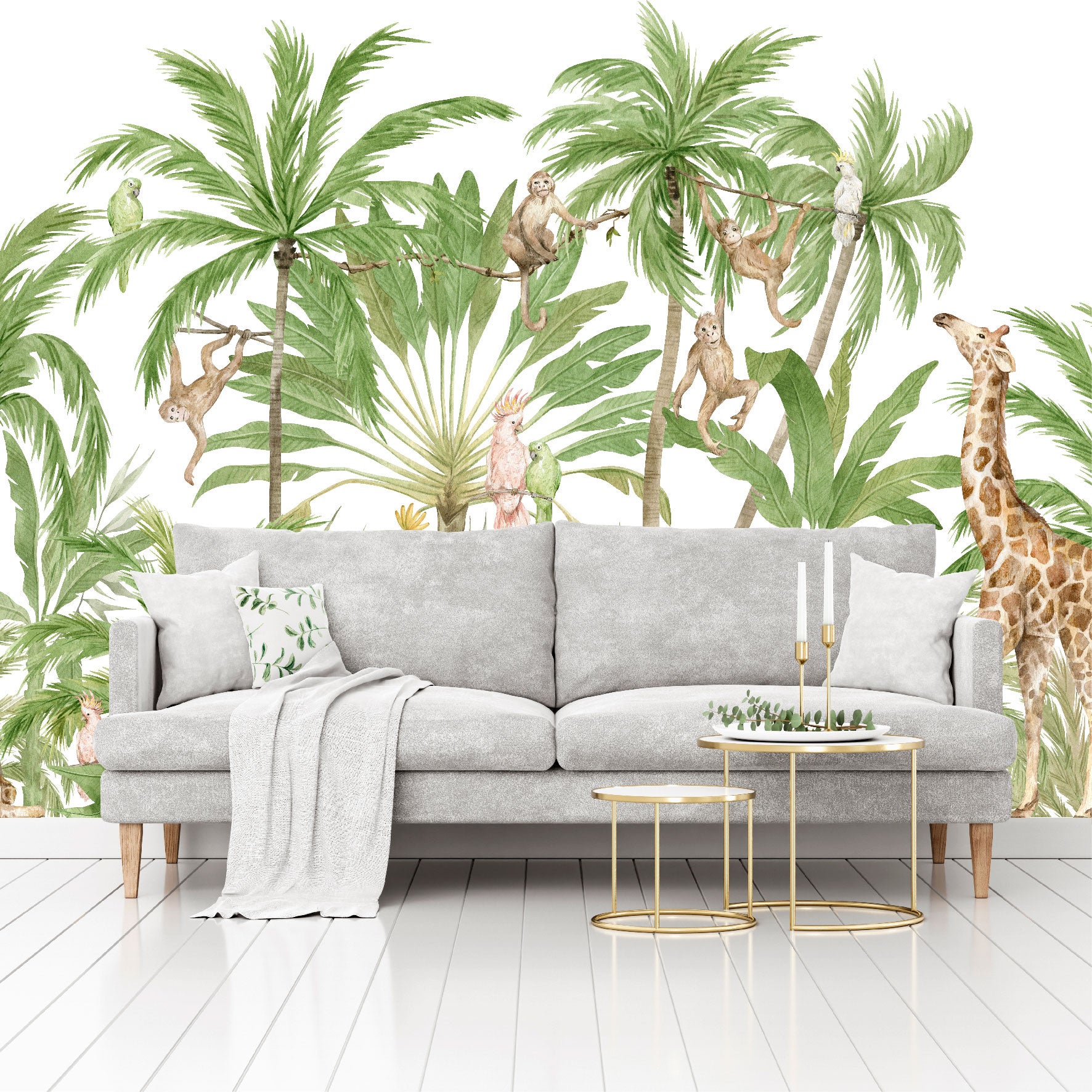Mural Jungla Tropical con Animales - MT485