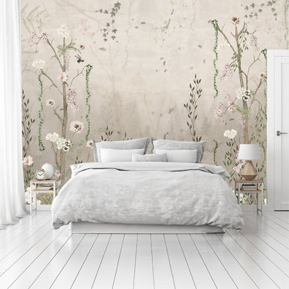 Mural Flores con Enredaderas Estilo Vintage - MT192