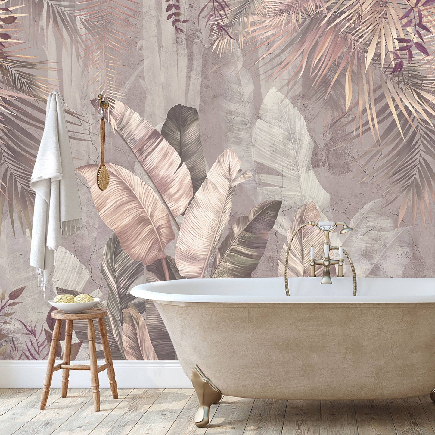 Mural Hojas Tropicales Vintage - MT481