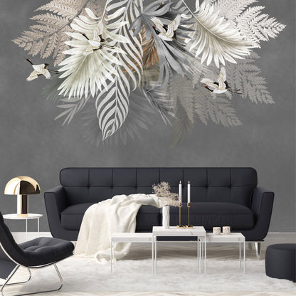 Mural Hojas de Palma con Aves - MT233