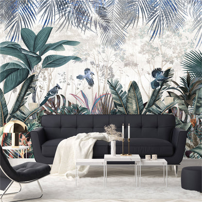 Mural Jardín Tropical con hojas coloridas  - MT439