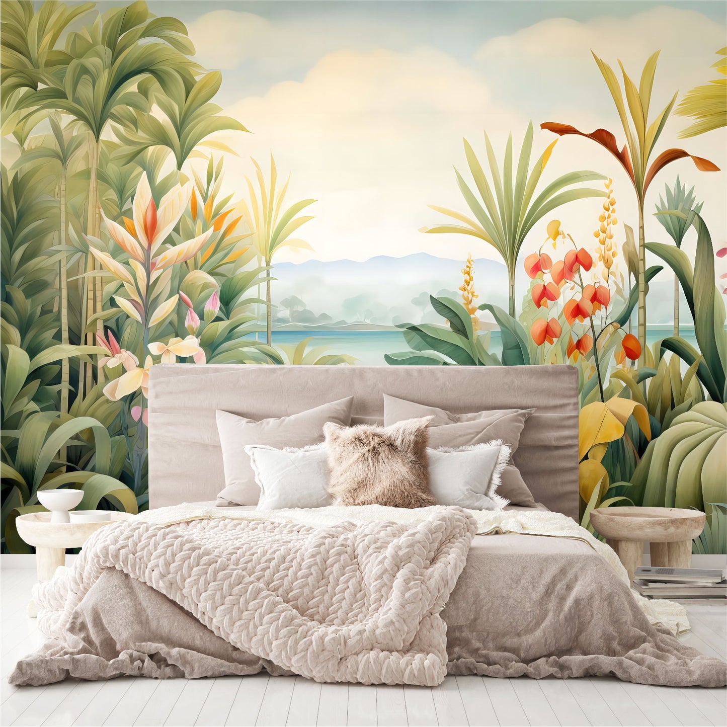 Mural Selva Tropical con flores exóticas- MT446