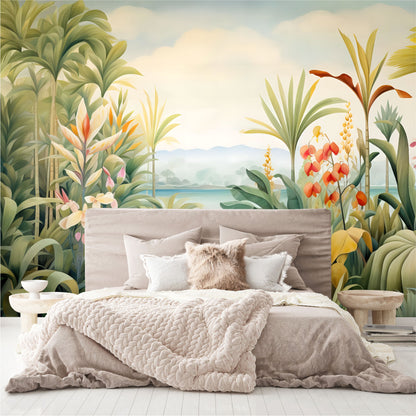 Mural Selva Tropical con flores exóticas- MT446