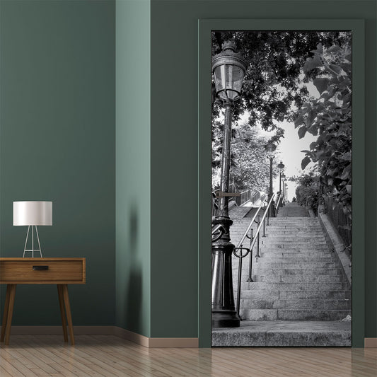 Vinilo Decorativo Para Puertas - Escalera parisino - VP010