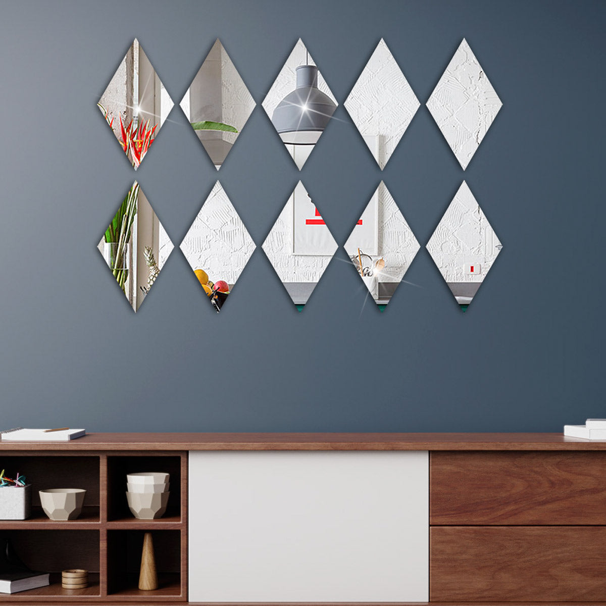 Pvc Imitación Espejo Diamante Adhesivos - Pack por 6 unidades - ES014