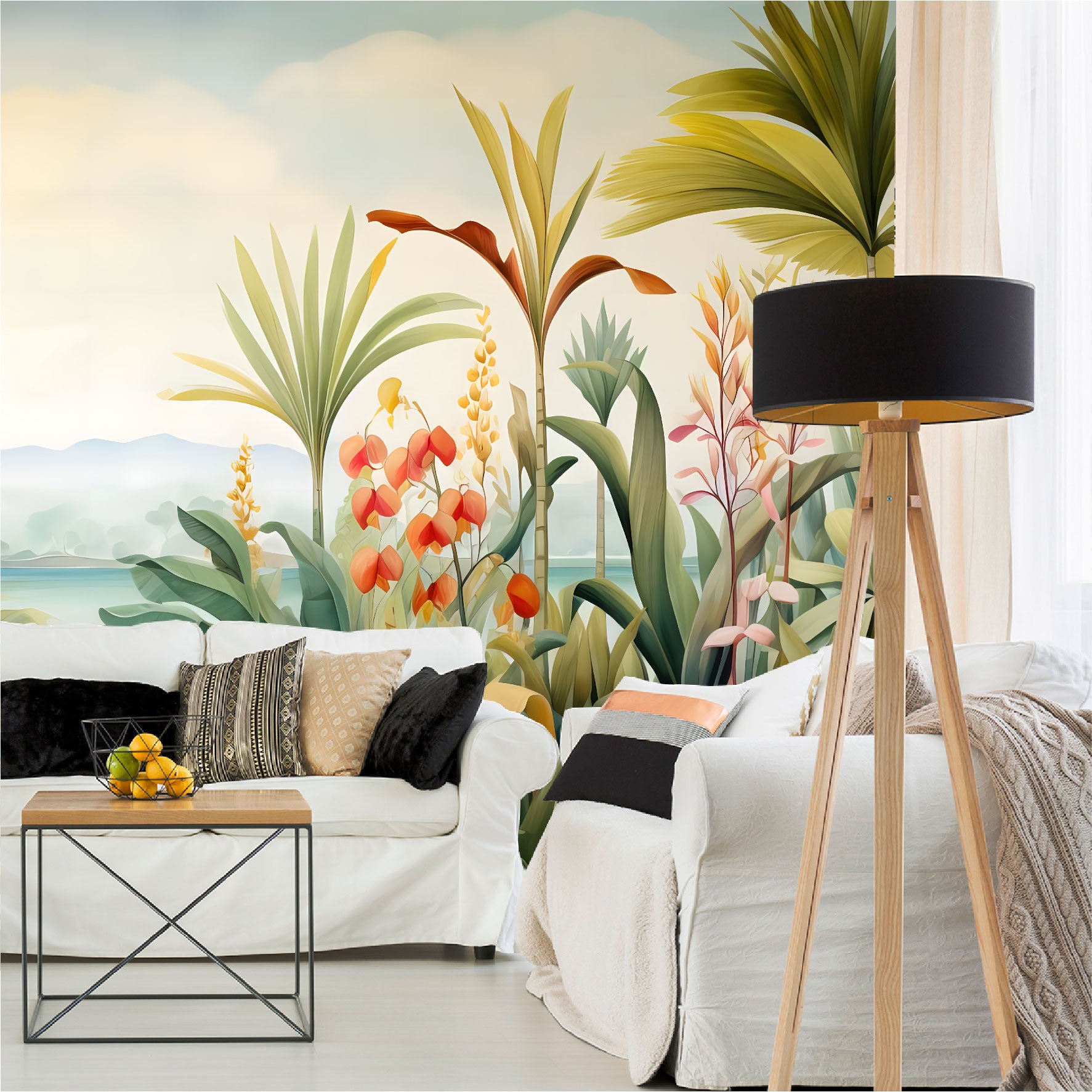 Mural Selva Tropical con flores exóticas- MT446